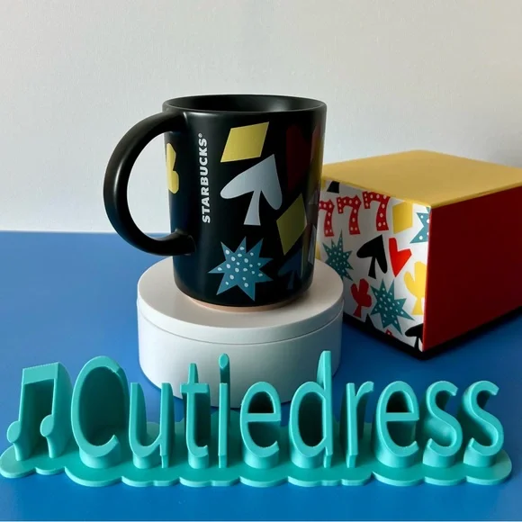 Starbucks Vegas Black Mug with Colorful Shapes - Picture 4 of 12